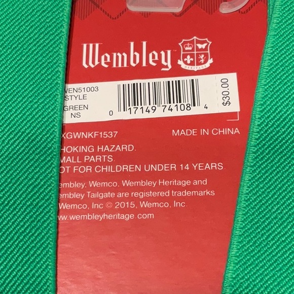 Weimbley Novelty Holiday Suspenders with Bells Red and Green - Picture 3 of 4